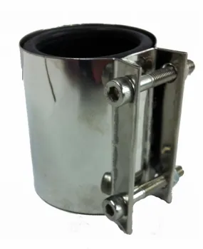 União em inox para tubo de 38 mm ( com borracha ) 