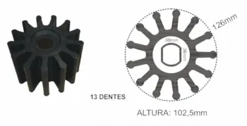 569007 - ROTOR DE 13 ALETAS OVAL GLOBOINOX (PRETO)