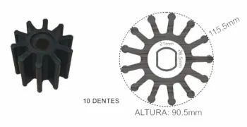 Rotor 13 dentes quadrado TORNOCAR ( preto ) 