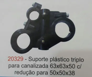Suporte plástico TRIPLO para cano 50X50X38 mm