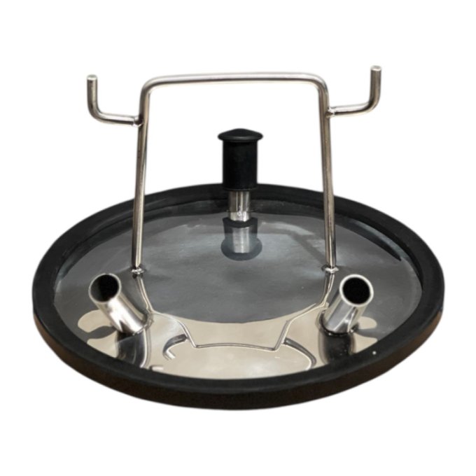 Tampa do tarro inox CEGA 3 FUROS - ( 1 vácuo + 2 leite ) 