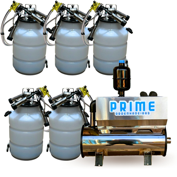 Ordenhadeira Inox Prime Balde ao Pé BV 600 litros - Motor 2 cv - De 1 a 5 conjuntos
