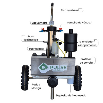 Ordenhadeira Móvel Inox In Pulse - BV 300 - Motor 1 cv - 1 a 2 conjuntos (1401024) Ordenhadeira Móvel Inox In Pulse - BV 300 - Motor 1 cv - 1 a 2 conjuntos (1401024)