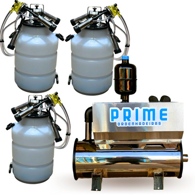 Ordenhadeira Inox Prime Balde ao Pé BV 300 litros - Motor 1 cv - até 3 conjuntos de ordenha (83010)