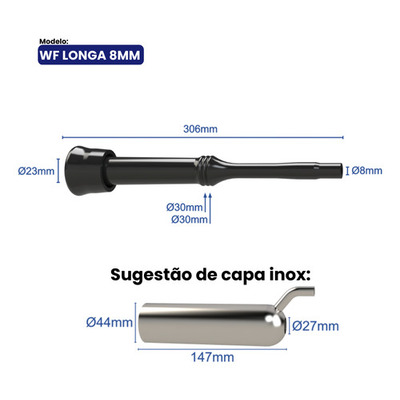 Teteiras Insuflador Westfalia Longa 8mm Inabor / Ordenhar  Teteiras Insuflador Westfalia Longa 8mm Inabor / Ordenhar