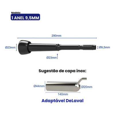 Teteira Insuflador 1 Anel 9,5mm - In Pulse - Kit 4 Peças Teteira Insuflador 1 Anel 9,5mm - In Pulse - Kit 4 Peças