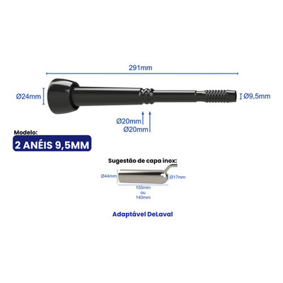 TETEIRA INSUFLADOR 2 ANEIS 9,5MM/ORDENHA TETEIRA INSUFLADOR 2 ANEIS 9,5MM/ORDENHA