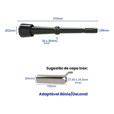 Teteira Insuflador Bósio St 12 Anel Oval - Bósio / Delaval Teteira Insuflador Bósio St 12 Anel Oval - Bósio / Delaval