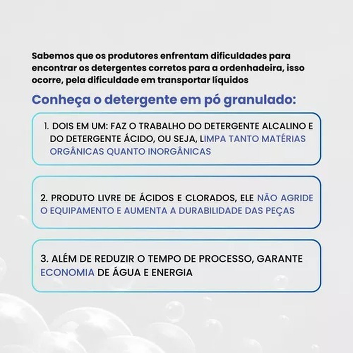 Detergente Concentrado P/ Limpeza De Ordenhadeira Canalizada